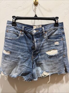 We The Free Distressed Denim Cutoff Shorts - Light Blue